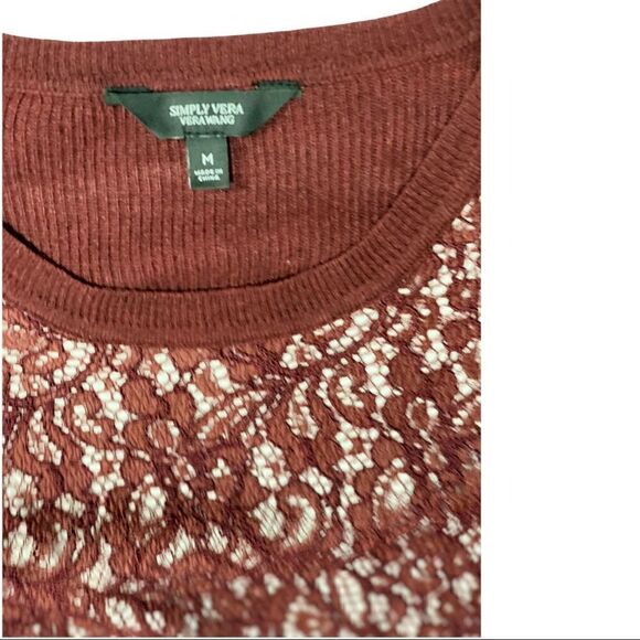 Simply Vera Vera Wang Mock-Layer Lace Sweater - Picture 3 of 3